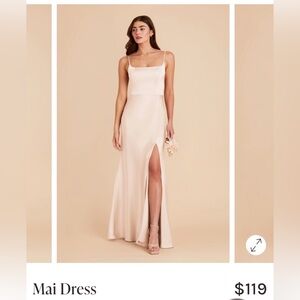 Birdy Grey Mai Matte Champagne Satin Dress Size Medium, prom, bridesmaid